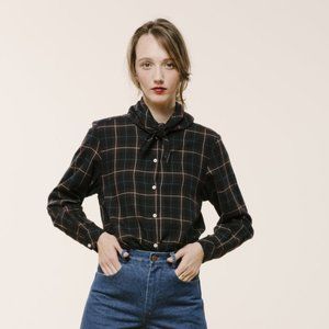 Carleen Bandana Neck Shirt - Plaid